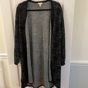Chico’s Black and Silver Open Cardigan